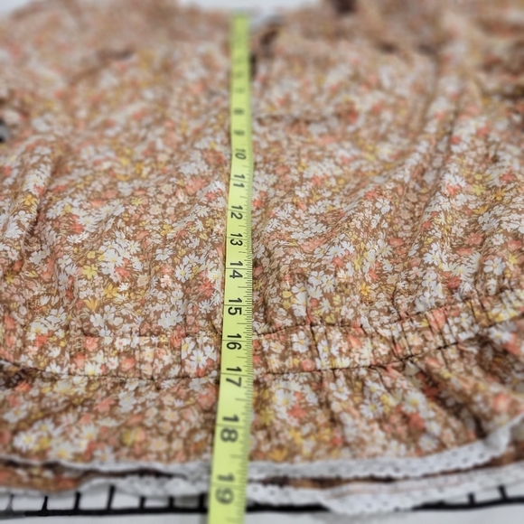 American Eagle Boho Floral Smock Detail Tie Neck Longsleeve Blouse Size S - Picture 6 of 11